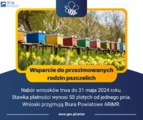 Pomoc dla pszczelarzy do przezimowanych pszczół – informacje
